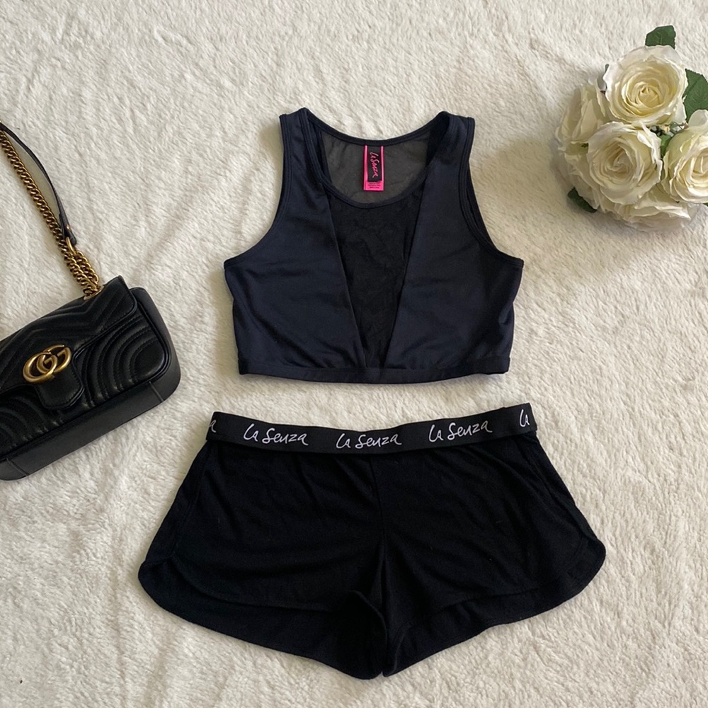 LA SENZA active sports bra and cotton shorts